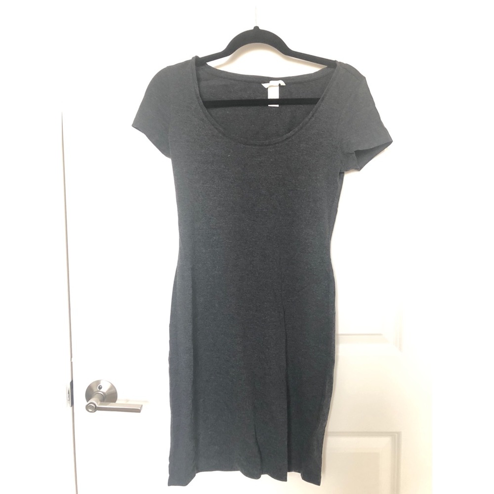 H&M Basics Dark Heathered Grey Bodycon Dress
